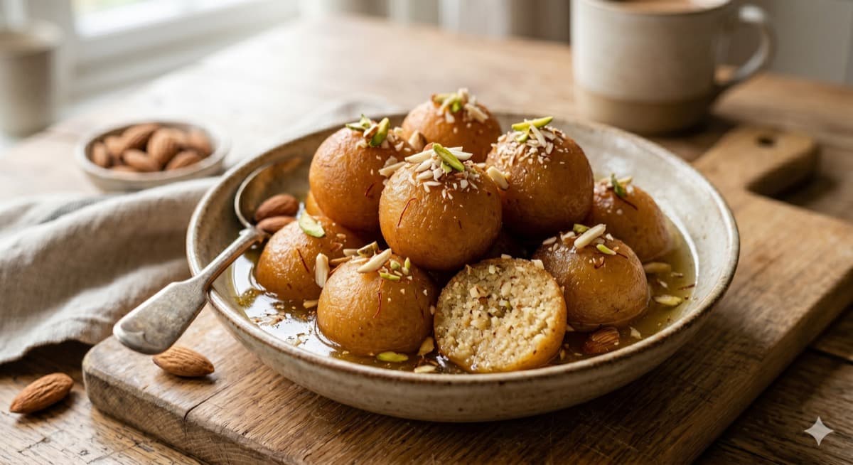 Gluten-Free Almond Flour Gulab Jamun