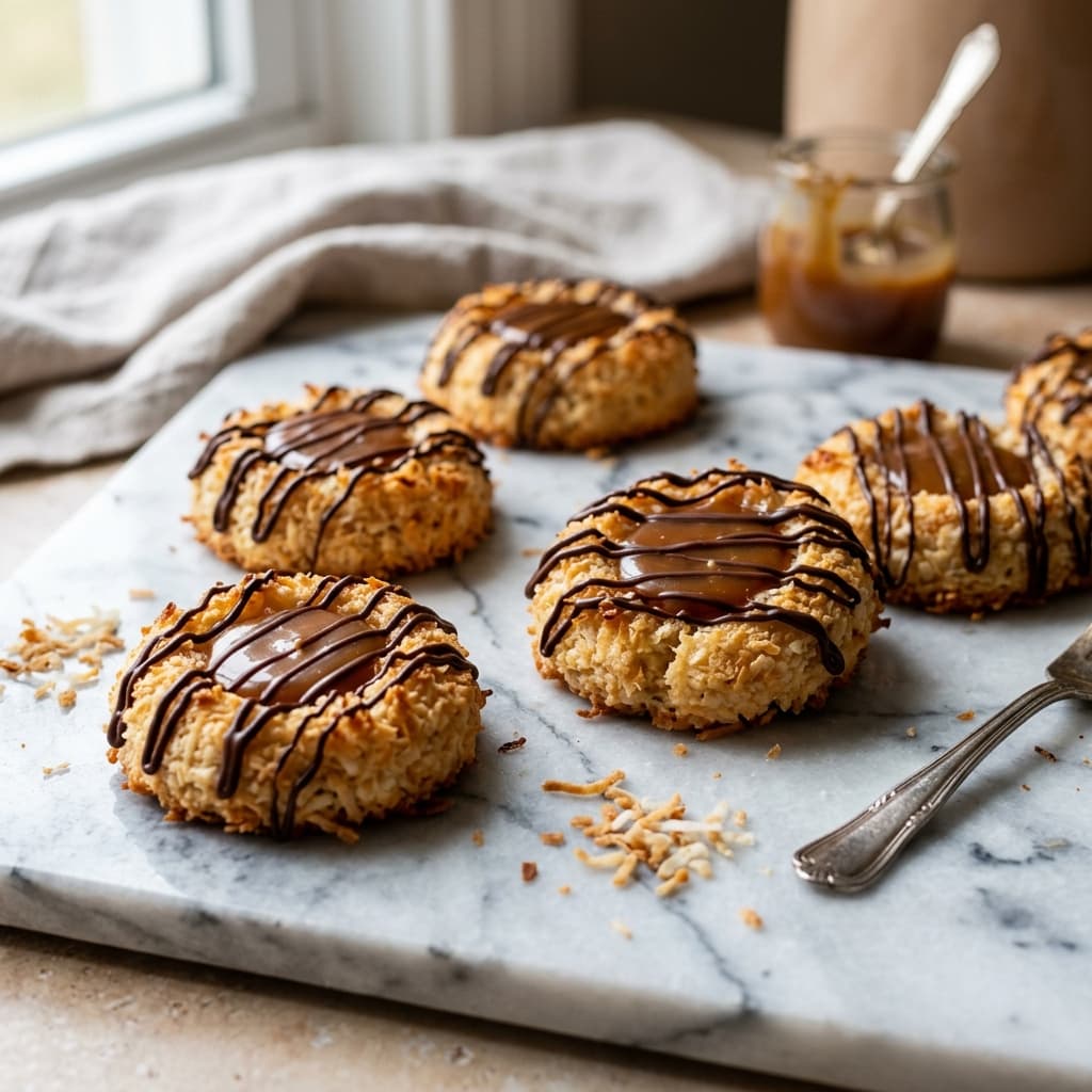 Gluten-Free Caramel Coconut Macaroon Thumbprints