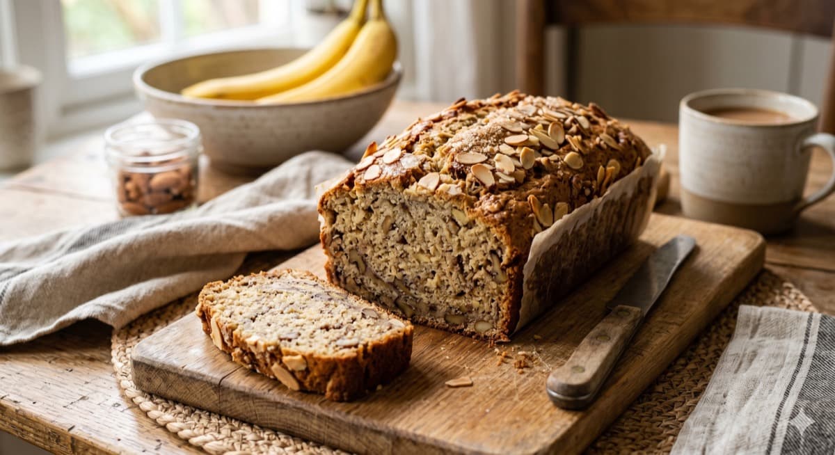 Moist Almond Flour Banana Bread
